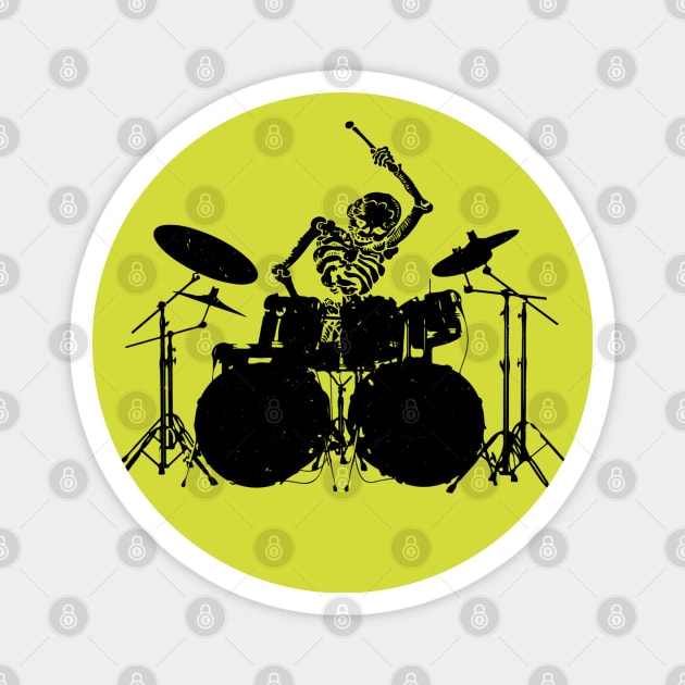 Skeleton Playing Drums Magnet by blueversion